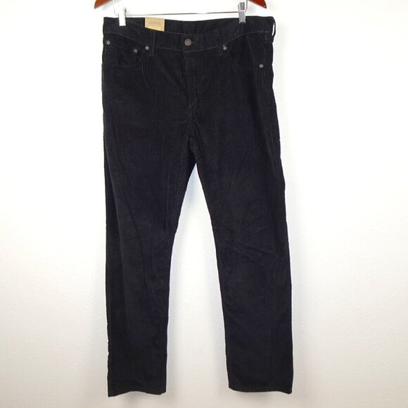 Levi's Corduroy Jeans Women's Size 32x30 Black High Rise Straight Leg - Picture 1 of 12